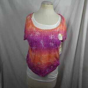 Y2K Mudd Love Happiness Smile Peace Laugh Juniors Two Piece Top Size M